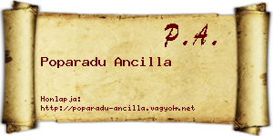 Poparadu Ancilla névjegykártya